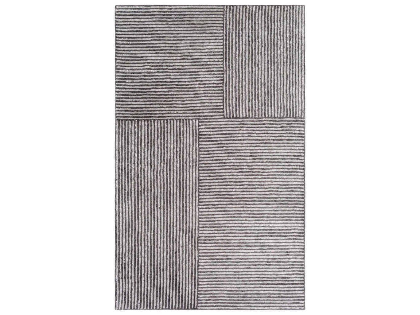 Surya Quartz Black Medium Gray Rectangular Area Rug Syqtz5038rec