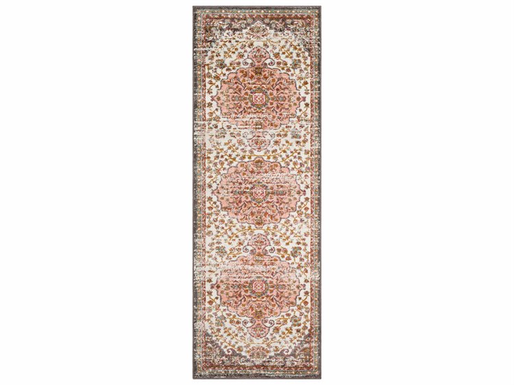 Surya Rio Peach White Charcoal Rust Sage Camel Runner Area Rug Surya Rio Peach White Charcoal Rust Sage Camel Runner Area Rug 2313 Run
