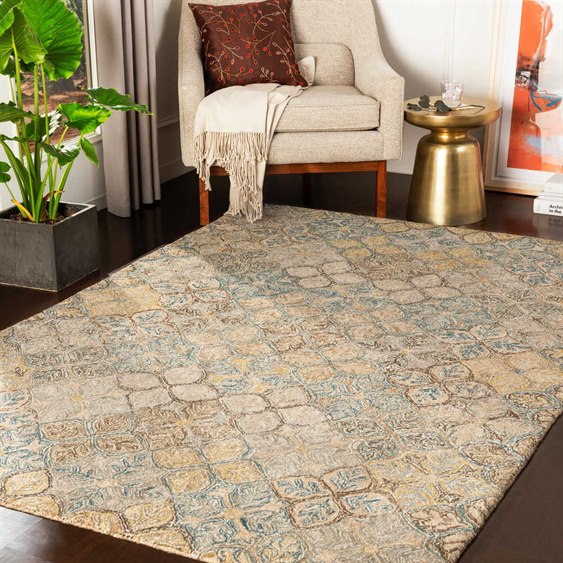 Surya Robin Teal Sage Taupe Dark Brown Rectangular Area Rug Syrbi1005rec - Teal Brown And Cream Rug Surya Robin Teal Sage Taupe Dark Brown Rectangular Area Rug Syrbi1005rec - Teal Brown And Cream Rug