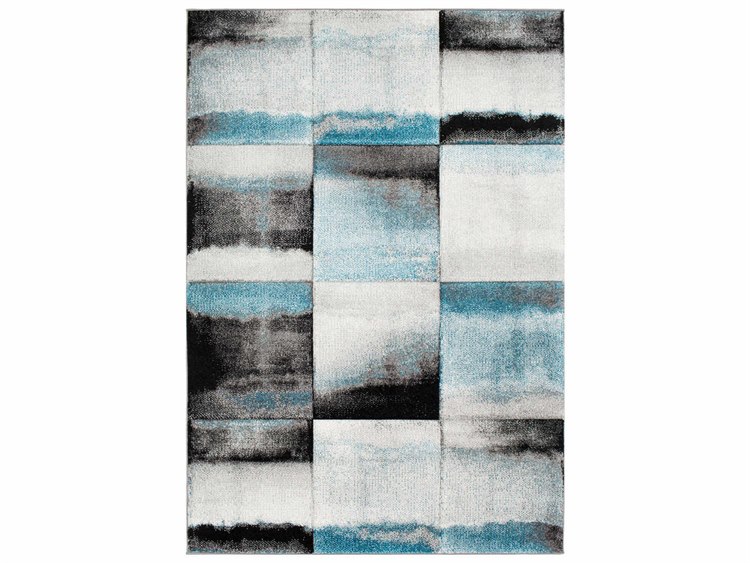 Surya Santa Monica Teal Black Um Gray Charcoal White Runner