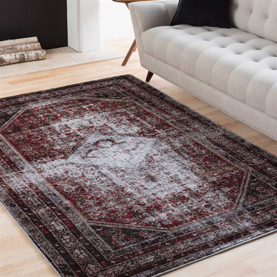 Surya Serapi Um Gray Black White Dark Red Tan Rectangular Area Rug Srp 1009 Rec - Black White Gray Red Rug Surya Serapi Um Gray Black White Dark Red Tan Rectangular Area Rug Srp 1009 Rec - Black White Gray Red Rug