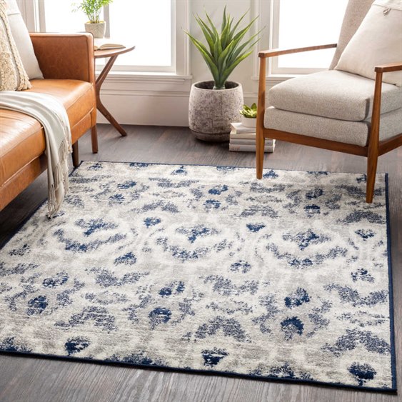 Surya Seville Dark Blue Um Gray White Rectangular Area Rug - Dark Gray And Blue Area Rug Surya Seville Dark Blue Um Gray White Rectangular Area Rug - Dark Gray And Blue Area Rug