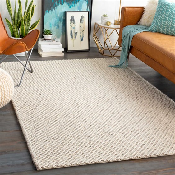 Surya Telluride Dark Brown Cream Rectangular Area Rug