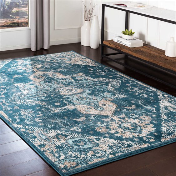 Surya Varanasi Teal Dark Blue Camel Light Gray Rectangular Area Rug Syvar2309rec - Dark Teal And Gray Rugs Surya Varanasi Teal Dark Blue Camel Light Gray Rectangular Area Rug Syvar2309rec - Dark Teal And Gray Rugs