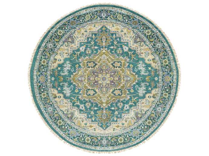 Surya Zeus 8 Round Emerald Olive Khaki Area Rug