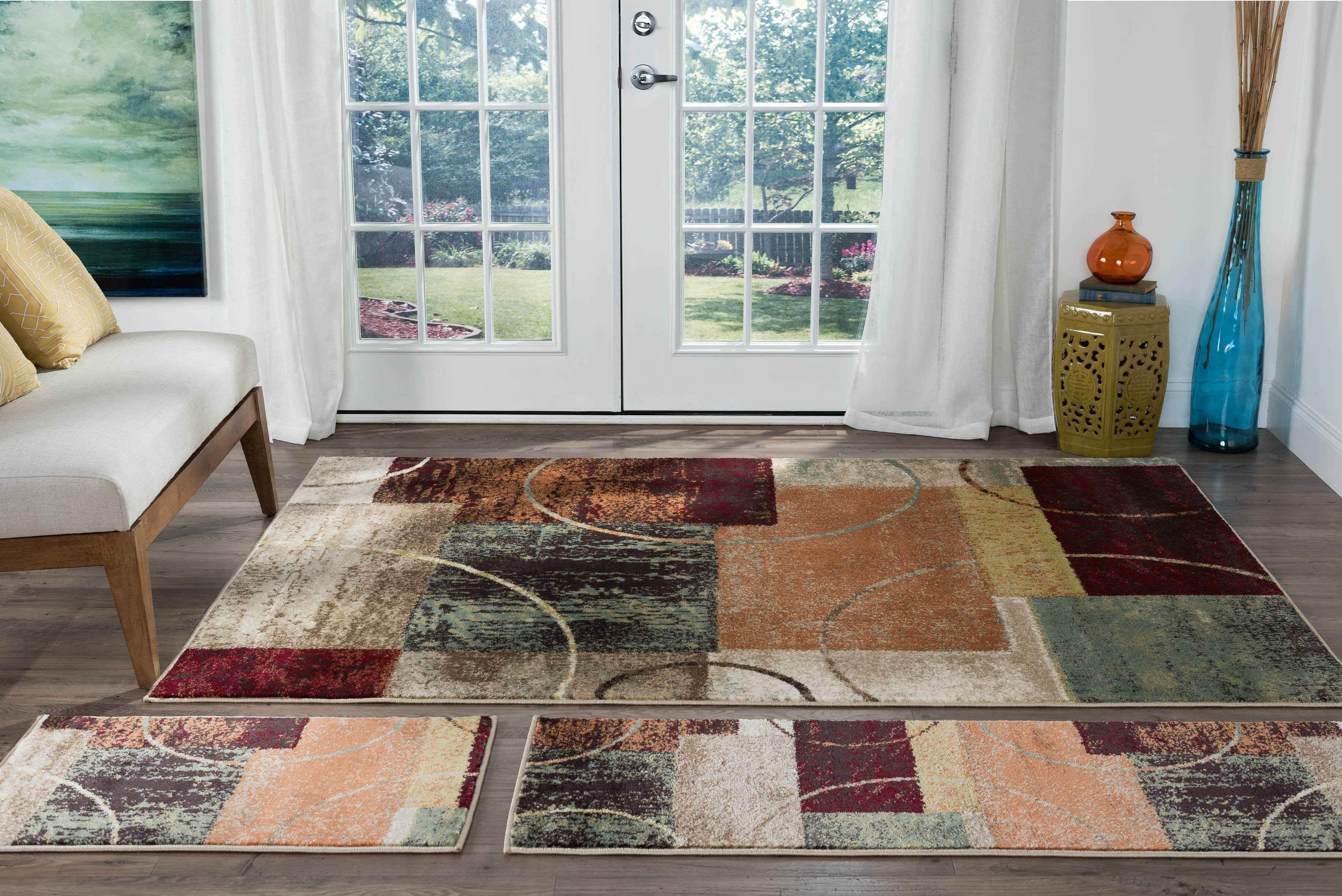 Tayse Rugs Deco Conner Multi Color Area, Accent Rug Sets