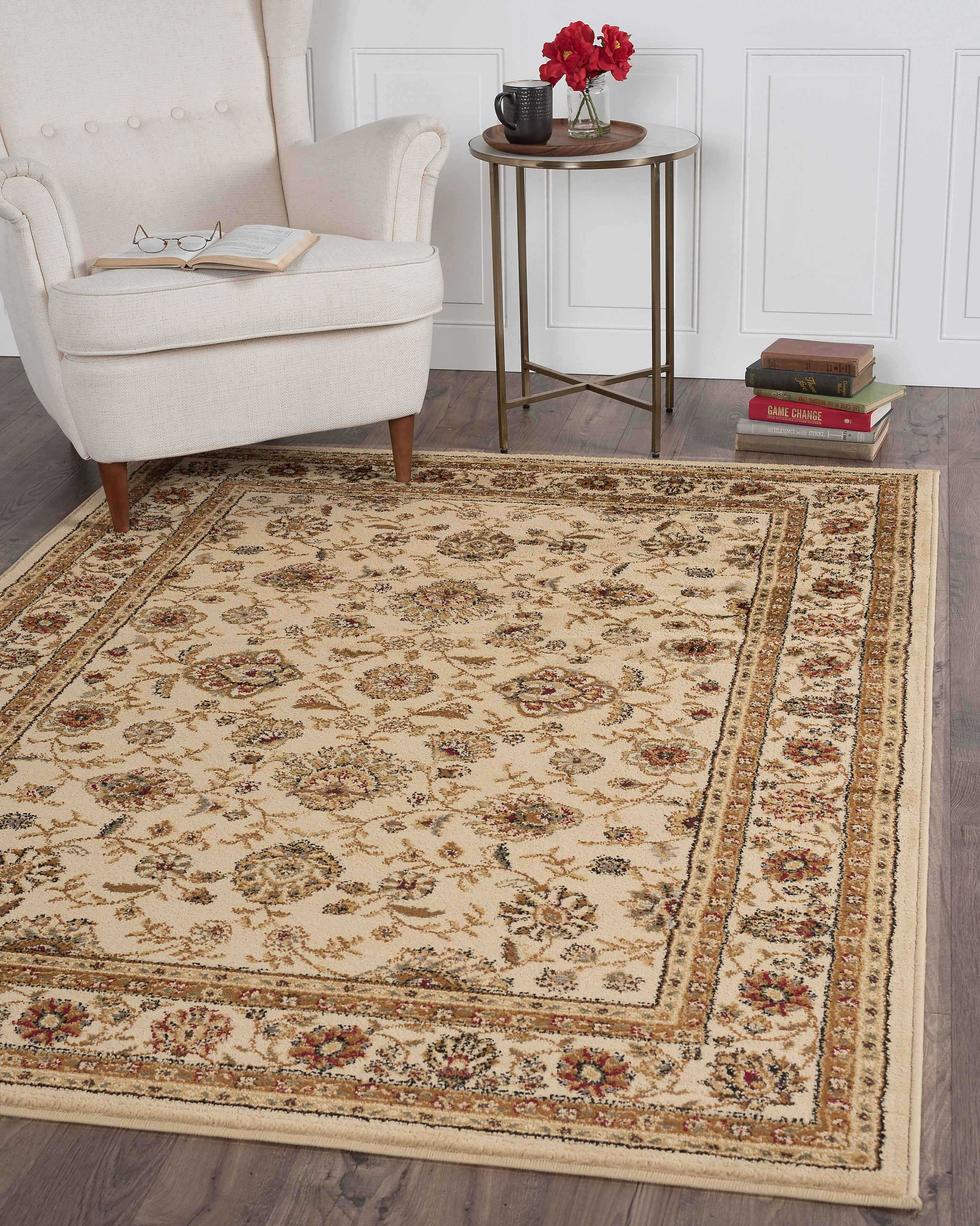 Tayse Rugs Elegance Raleigh Beige Rectangular Area Rug TAELG5142REC
