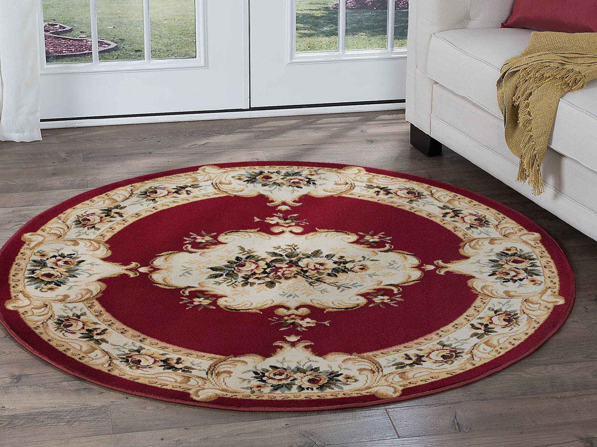 Tayse Rugs Laa Angeline Red Round Area Rug