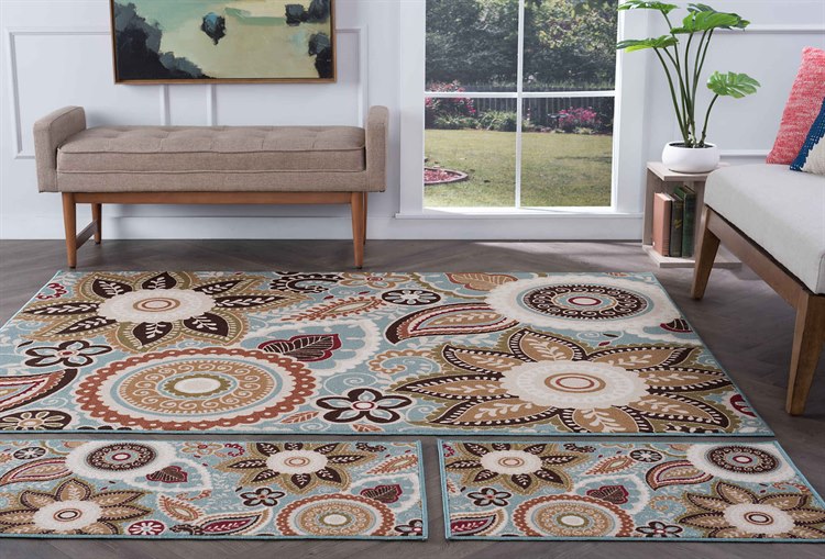 Tayse Rugs Majesty Zoey Seafoam Area Rug Set