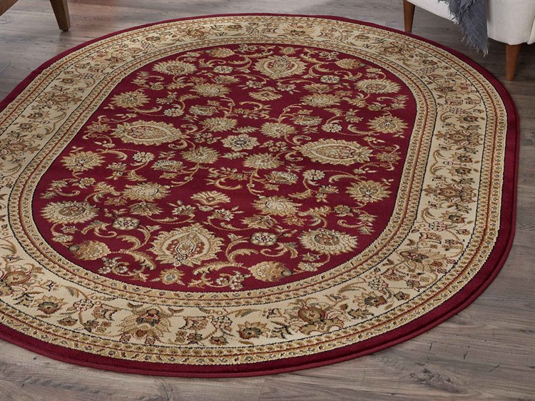 Tayse Rugs Sensation Gabrielle Red Oval Area Rug Sns4720 Ova Tayse Rugs Sensation Gabrielle Red Oval Area Rug