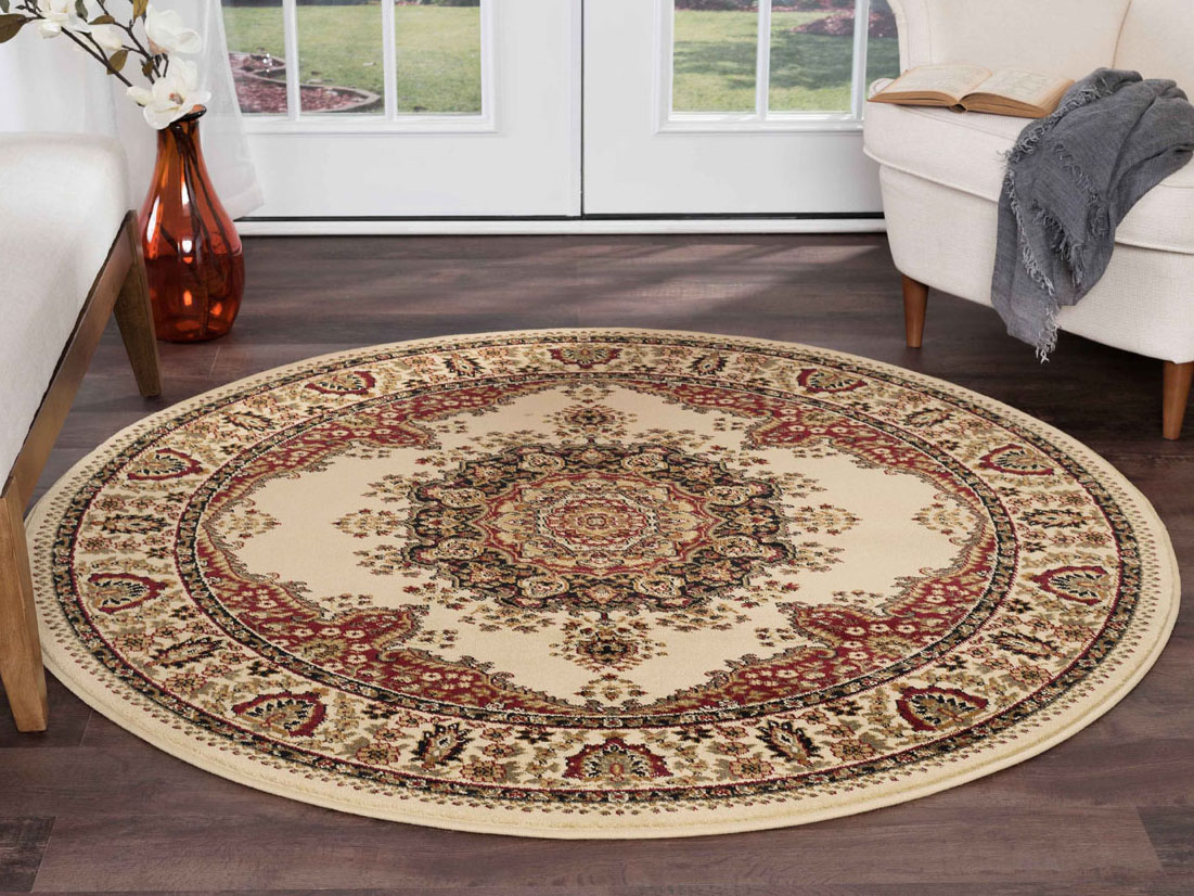 Tayse Rugs Sensation Fiona Ivory Round Area Rug | TASNS4702ROU