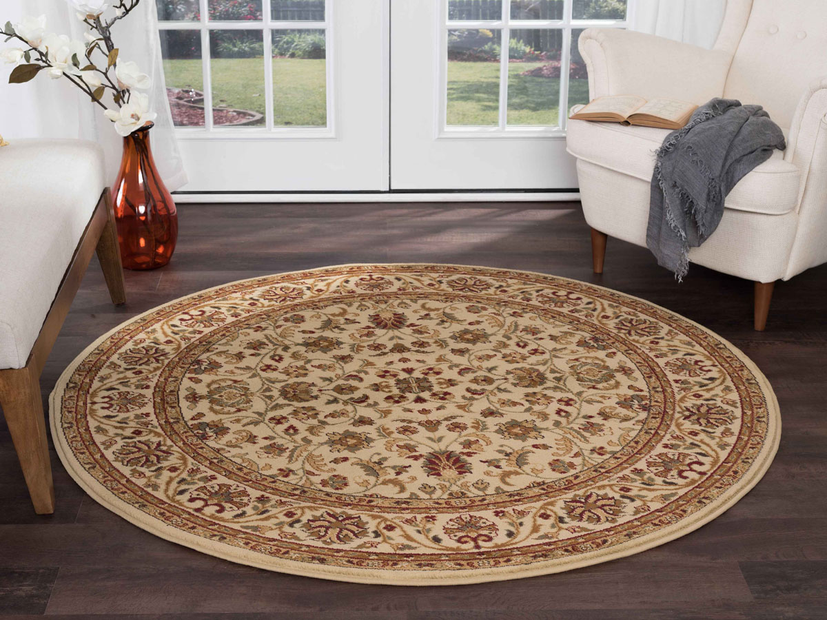 Tayse Rugs Sensation Ventura Ivory Round Area Rug | TASNS4812ROU