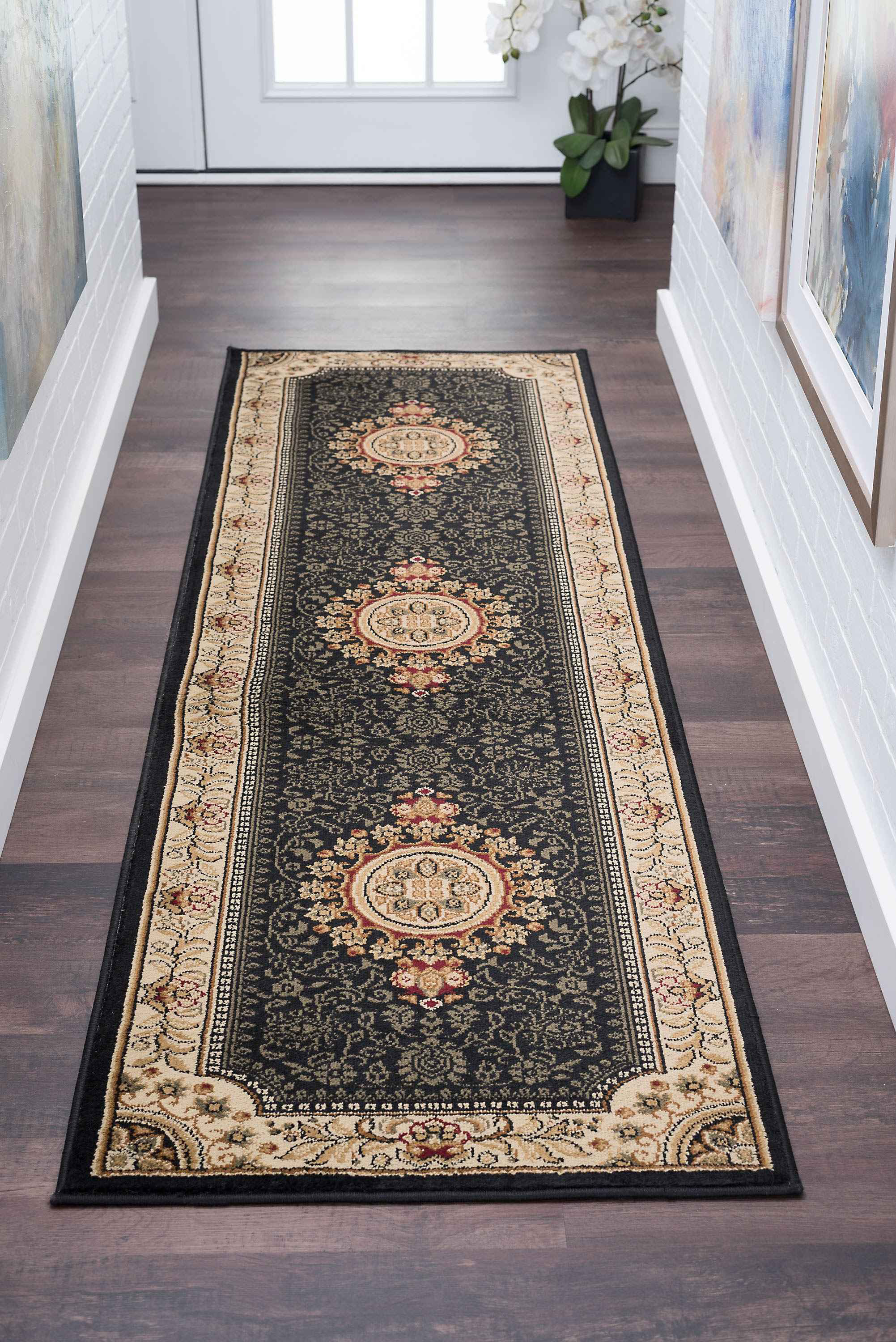 Tayse Rugs Sensation Jayden Black Runner Rug TASNS4673RUN