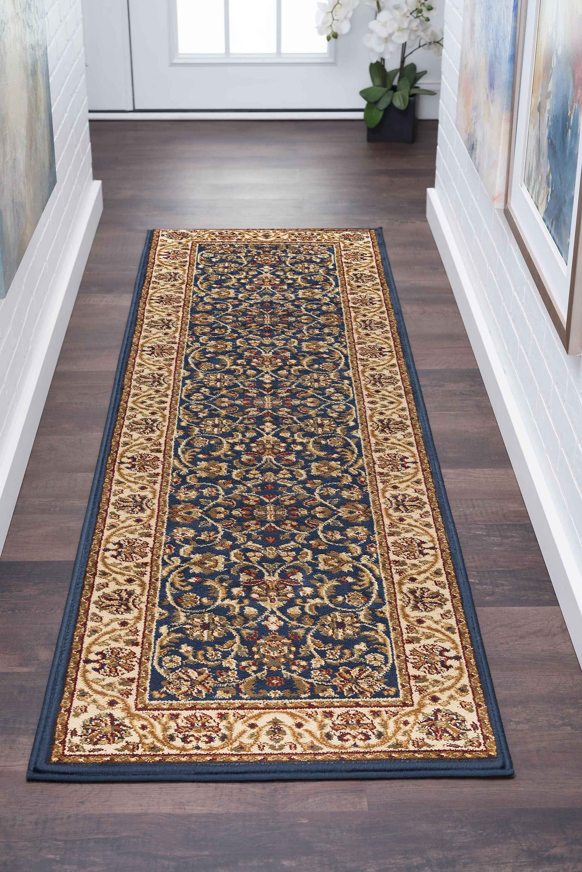 Tayse Rugs Sensation Ventura Navy Runner Rug TASNS4817RUN