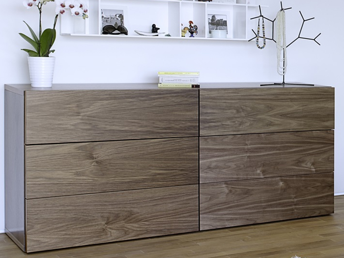 Temahome Float Walnut Six Drawer Double Dresser