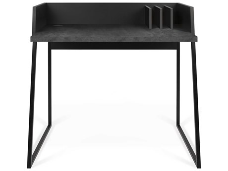 TemaHome Volga Concrete Look Pure Black Computer Desk