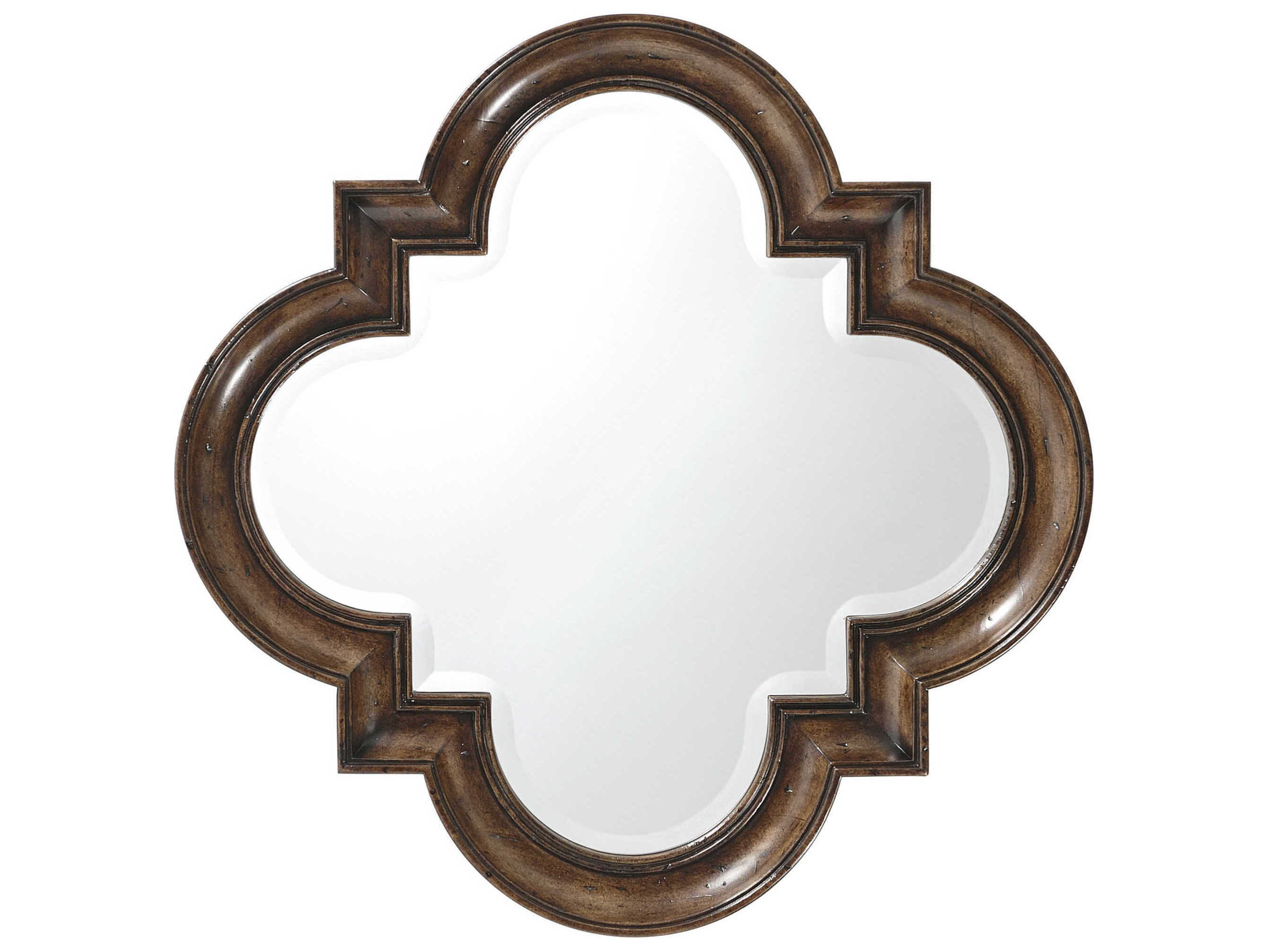 Theodore Alexander Flame Figured Veneer / Mahogany Wall Mirror TAL3105124