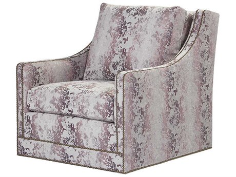 Theodore Alexander Swivel Fabric Accent Chair
