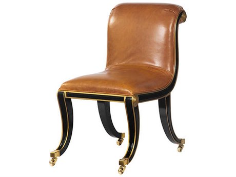 Theodore Alexander Alexa Hamption Rolling Leather Accent Chair