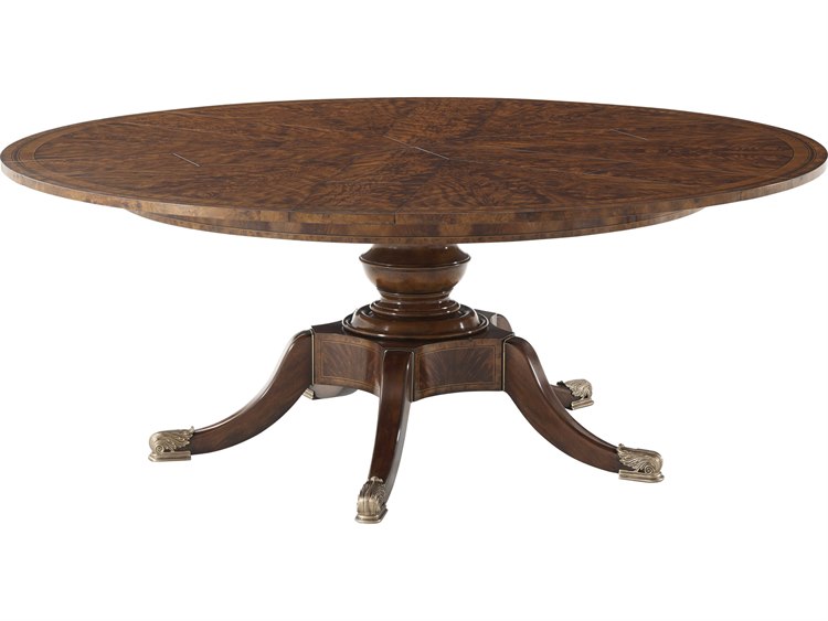 Theodore Alexander Flame Mahogany Veneer / 62'' Wide Round Dining Table