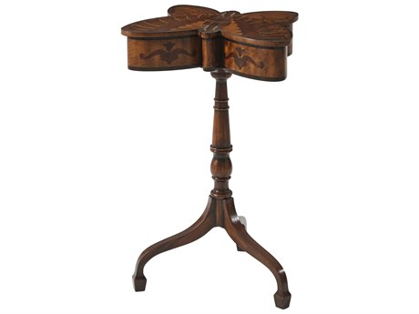 Theodore Alexander Althorp Living History Wood Flame Figured Veneer Mahogany End Table