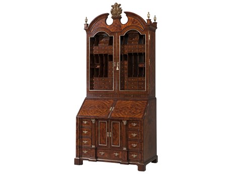 Theodore Alexander Althorp Living History Flame Figured Veneer Morado Bookcase