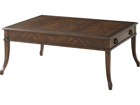 Theodore Alexander Brooksby Rectangular Wood Cerejeira Veneer Mahogany Coffee Table