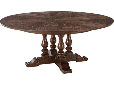 Theodore Alexander Castle Bromwich Round Wood Mahogany Dining Table