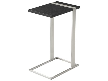 Theodore Alexander Modern Classic Square Wood Tamo Ash Veneer Stainless Steel End Table