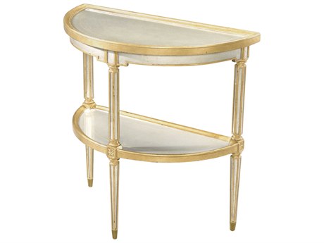 Theodore Alexander Silvered Gilt 32 Wide Demilune Console Table Tal5352006 Gilt 32 Wide Demilune Console Table, 32 Wide Console Table