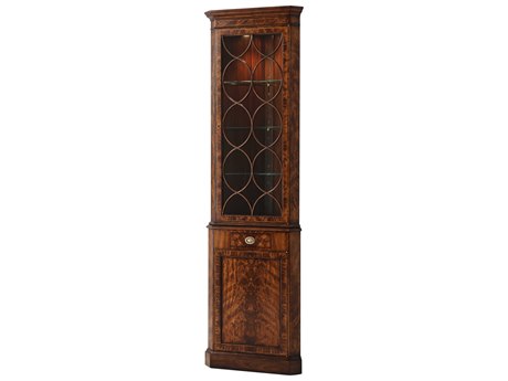 Theodore Alexander Flame Figured Veneer / Mahogany Etagere