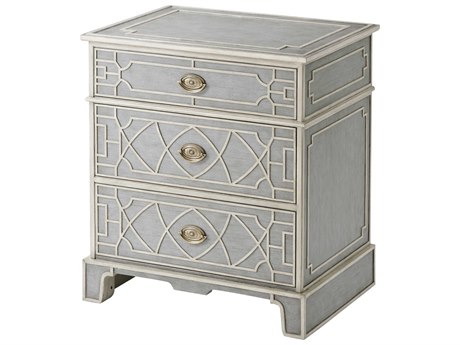 Theodore Alexander George Iii 3-Drawers Gray Beech Wood Nightstand