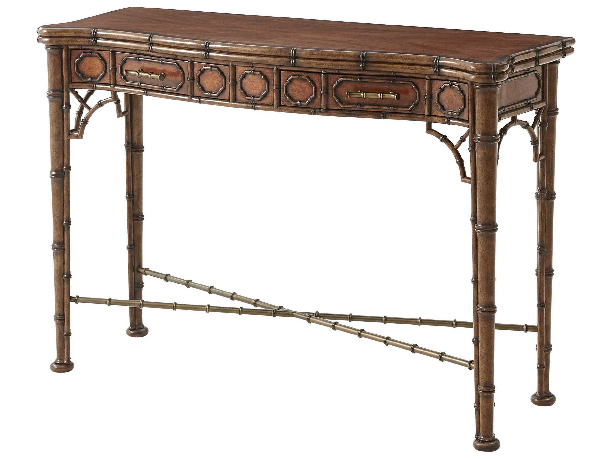 Theodore Alexander Mahogany Veneer 48'' Wide Rectangular Console Table