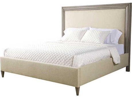 Theodore Alexander Queen Bed Beige Maple Wood Platform