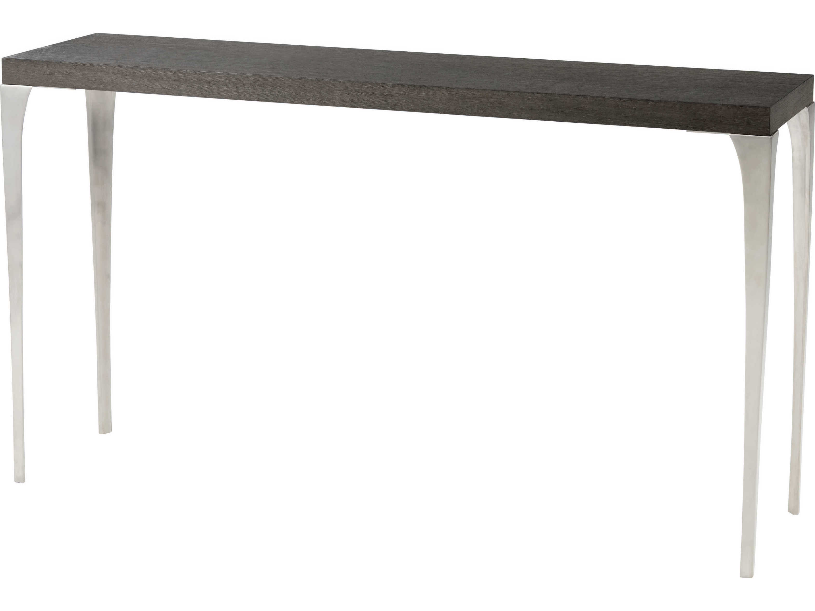 brushed stainless steel console table