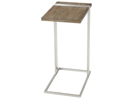 Theodore Alexander Ta Studio No. 2 Rectangular Wood Mangrove Primavera & Brushed Stainless Steel End Table