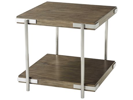 Theodore Alexander Ta Studio No. 2 Rectangular Wood Mangrove Primavera & Brushed Stainless Steel End Table