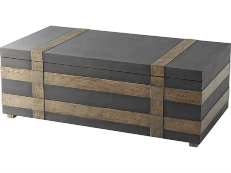 Theodore Alexander The Echoes Rectangular Leather Echo Oak Coffee Table