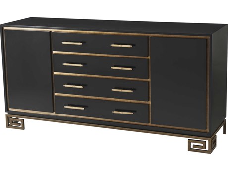 Theodore Alexander Vanucci Eclectics 72" Mahogany Wood Iron Brass Sideboard