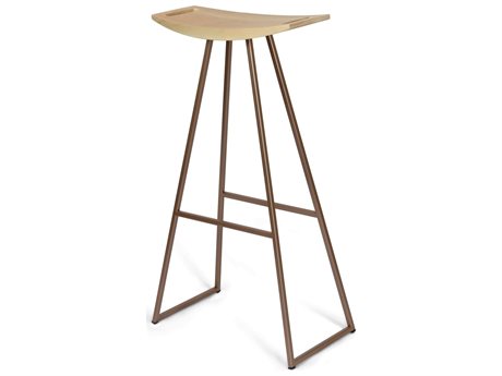 Tronk Design Maple Wood Rose Copper Bar Stool