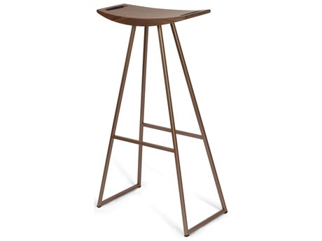 Tronk Design Walnut Wood Rose Copper Bar Stool