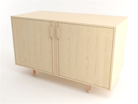 Tronk Design Chapman Storage Collection 47" Maple Wood Rose Copper Sideboard