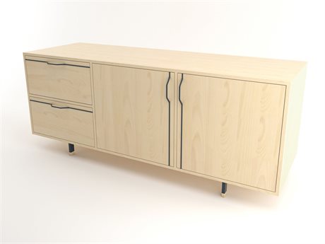 Tronk Design Chapman Storage Collection 70" Maple Wood Navy Credenza Sideboard
