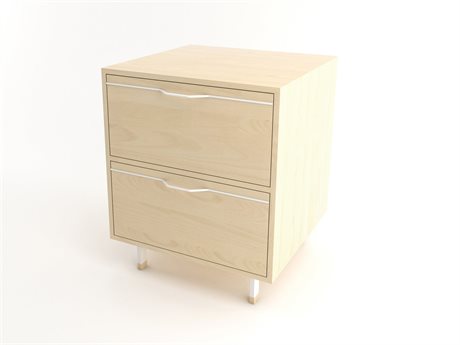 Tronk Design Chapman Storage Collection 2-Drawers Beige Maple Wood Nightstand