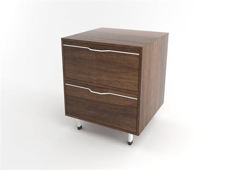 Tronk Design Chapman Storage Collection 2-Drawers Brown Walnut Wood Nightstand