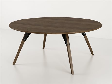 Tronk Design Clarke Collection Round Wood Black Coffee Table