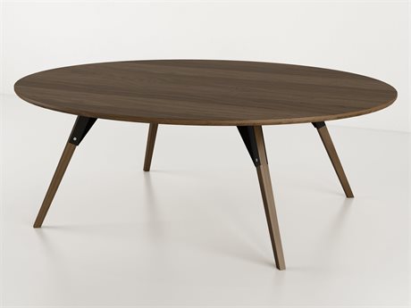 Tronk Design Clarke Collection Oval Wood Black Coffee Table