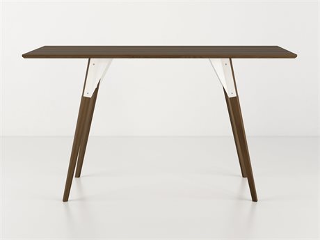Tronk Design Clarke Collection White Brown Walnut Wood Computer Desk