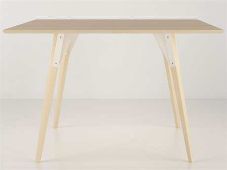 Tronk Design Clarke Collection Rectangular Wood White Dining Table