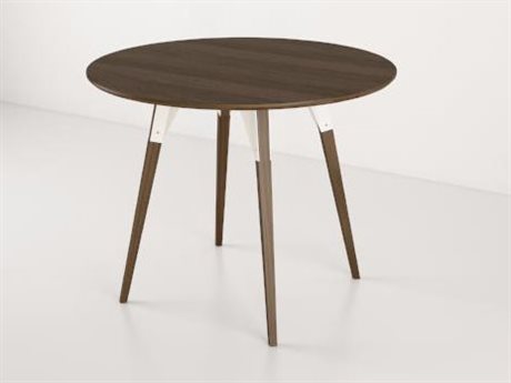 Tronk Design Clarke Collection Round Wood White Dining Table